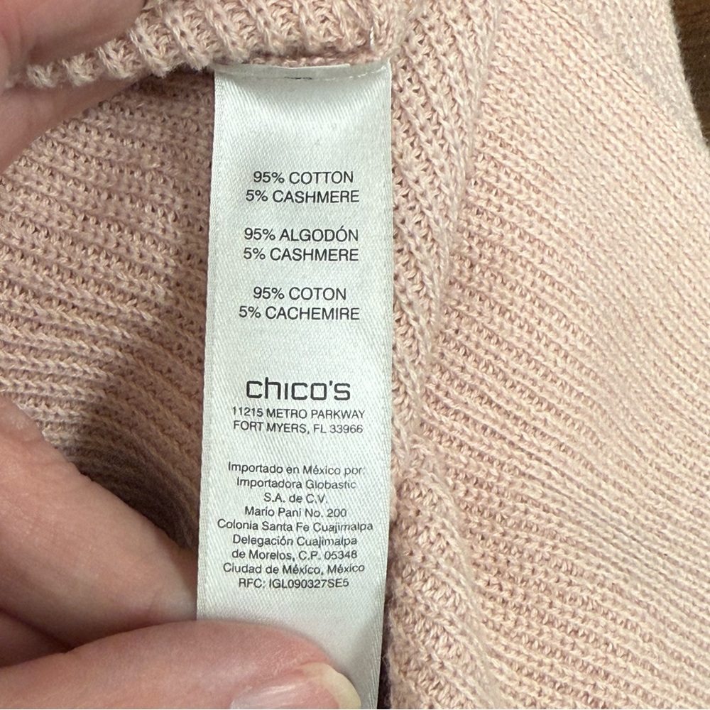 Zenergy by Chico’s Sweater 3 | Blush Pink Tunic Pullover w/ Grommet Detail - Picture 6 of 8